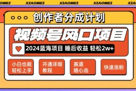 最新项目（12084期）微信视频号大风口项目轻松月入2w+多赛道选择，可矩阵，玩法简单轻松上手便宜08月10日中创网VIP项目