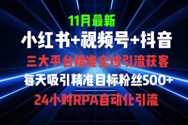 每日（13259期）全域多平台引流私域打法，小红书，视频号，抖音全自动获客，截流自…11-07中创网