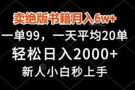 实战（13254期）卖绝版书籍月入6w+，一单99，轻松日入2000+，新人小白秒上手11-07中创网