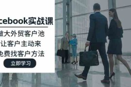 热门项目Facebook实战课：做大外贸客户池，让客户主动来，免费找客户方法便宜08月02日福缘网VIP项目