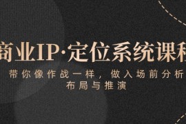 2024短视频运营项目，商业IP·定位系统课程：带你像 作战一样，做入场 前分析，布局与推演