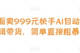 创业项目外面卖999元快手AI自动剪辑带货，简单直接粗暴11-11冒泡网