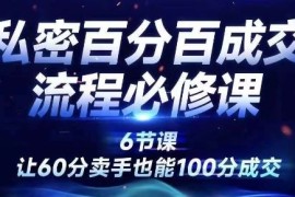 创业项目私密百分百成交流程线上训练营，绝对成交，让60分卖手也能100分成交09-02冒泡网