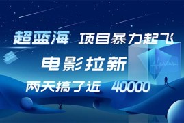 每天（12484期）【超蓝海项目】电影拉新，1天搞了近2w，超级好出单，直接起飞09-06中创网