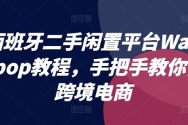 最新项目西班牙二手闲置平台Wallapop教程，手把手教你做跨境电商便宜07月11日冒泡网VIP项目