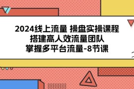 赚钱引流-涨粉-软件项目，2024线上流量 操盘实操课程，搭建高人效流量团队，掌握多平台流量-8节课