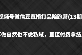 赚钱项目视频号微信豆直播打品陪跑(13期)，不做不自然流不做私域，直接付费拿结果08-22福缘网