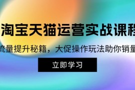 创业项目（12959期）淘宝&amp;天猫运营实战课程，传授流量提升秘籍，大促操作玩法助你销量飙升10-14中创网