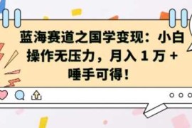 实战蓝海赛道之国学变现：小白操作无压力，月入1W+唾手可得【揭秘】11-12冒泡网