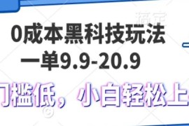 2024最新（13354期）0成本黑科技玩法，一单9.9单日变现1000＋，小白轻松易上手11-16中创网