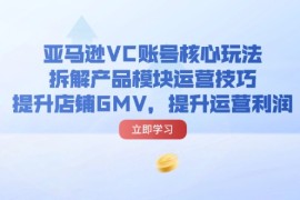 热门项目（11848期）亚马逊VC账号核心玩法，拆解产品模块运营技巧，提升店铺GMV，提升运营利润便宜07月29日中创网VIP项目