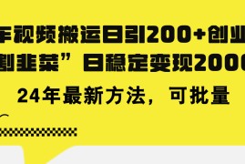 热门项目（11573期）豪车视频搬运日引200+创业粉，做知识付费日稳定变现5000+24年最新方法!便宜07月12日中创网VIP项目