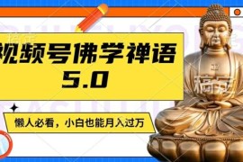 最新项目视频号佛学禅语5.0，纯原创视频，每天1-2小时，保底月入过W，适合宝妈、上班族、大学生【揭秘】便宜08月04日冒泡网VIP项目