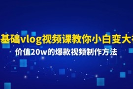 创业项目（11517期）0基础vlog视频课教你小白变大神：价值20w的爆款视频制作方法便宜07月09日中创网VIP项目