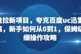 2024最新网盘拉新项目，夸克百度uc迅雷一起搞，新手如何从0到1，保姆级详细操作攻略11-11冒泡网