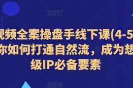 短视频全案操盘手线下课(4-5月)教你如何打通自然流，成为想象级IP必备要素，06月23日冒泡网VIP项目