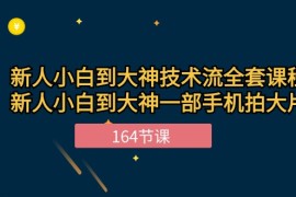 热门短视频运营项目，新手小白到大神-技术流全套课程，新人小白到大神一部手机拍大片-164节课