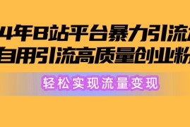 实操引流-涨粉-软件项目，2024年B站平台暴力引流术，自用引流高质量创业粉，轻松实现流量变现！