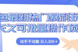 热门项目（12879期）闲鱼最新热门暴利玩法，动手不动脑长久可批量操作项目10-09中创网