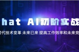 ChatGPT-AI初阶实战课，AI时代技术变革，提高工作效率和未来竞争力跟抖音号运营