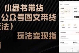 每日（12902期）小绿书带货（公众号图文带货玩法）玩法变现指南10-10中创网