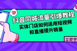 赚钱项目（12945期）抖音同城流量引爆教程：实体门店如何运用短视频和直播提升销量10-13中创网