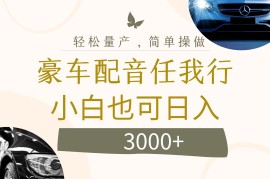 创业项目（12206期）不为人知的暴力小项目，豪车配音，日入3000+便宜08月19日中创网VIP项目