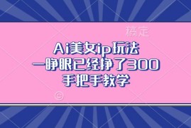 每日（13286期）Ai美女ip玩法，一睁眼已经挣了300，手把手教学11-10中创网