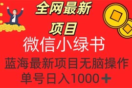 实战（12163期）全网最新项目，微信小绿书，做第一批吃肉的人，一天十几分钟，无脑单号&#8230;08-15中创网