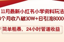 实战（13234期）11月份最新小红书小学资料玩法，8个月收入破30W+日引流8000+，简单粗暴…11-07中创网