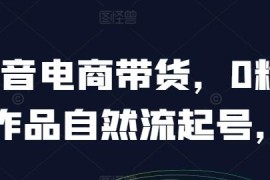 抖音电商带货0粉0作品自然流起号，抖音实战经验总结及抖音号运营