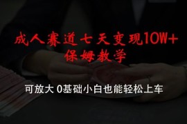 热门项目成人赛道七天变现10W+保姆教学，可放大，0基础小白也能轻松上车【揭秘】08-19冒泡网