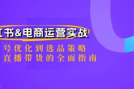 每日（12670期）小红书&amp;电商运营实战：从账号优化到选品策略，再到直播带货的全面指南09-21中创网