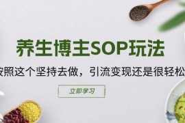 每天（11572期）养生博主SOP玩法，按照这个坚持去做，引流变现还是很轻松的便宜07月12日中创网VIP项目