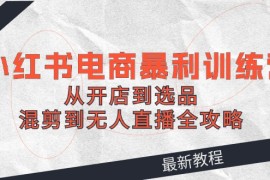 热门项目（12361期）2024小红书电商暴利训练营：从开店到选品，混剪到无人直播全攻略08-29中创网