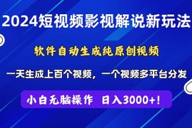 每日（11306期）2024短视频影视解说新玩法！软件自动生成纯原创视频，操作简单易上手，…，06月28日中创网VIP项目