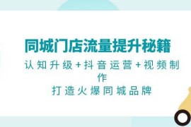 创业项目（13280期）同城门店流量提升秘籍：认知升级+抖音运营+视频制作，打造火爆同城品牌11-10中创网