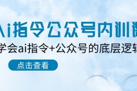 热门公众号项目，Ai指令-公众号内训课：学会ai指令+公众号的底层逻辑