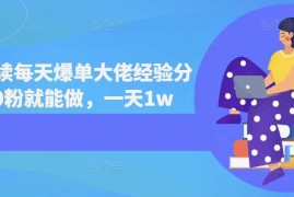 热门项目短剧连续每天爆单大佬经验分享，0粉就能做，一天1w11-16冒泡网