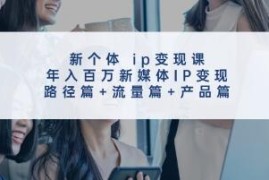 新个体ip变现课，年入百万新媒体IP变现连抖音号运营