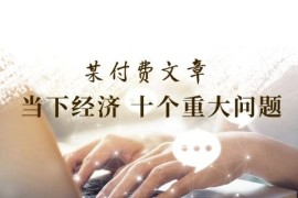 每天某付费文章《当下经济十个重大问题》覆盖了大家关心的全部经济类话题便宜07月20日冒泡网VIP项目