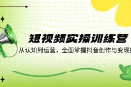 简单项目（12309期）短视频实操训练营：从认知到运营，全面掌握抖音创作与变现技巧08-25中创网