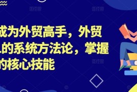 简单项目帮你成为外贸高手，外贸从0-1的系统方法论，掌握外贸的核心技能09-12冒泡网