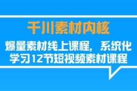 每天（11554期）千川素材-内核，爆量素材线上课程，系统化学习12节短视频素材课程便宜07月11日中创网VIP项目