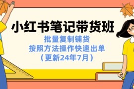 实战（11529期）小红书笔记-带货班：批量复制铺货，按照方法操作快速出单（更新24年7月）便宜07月10日中创网VIP项目