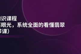 （11239期）翡翠知识课程，用宝石眼光，系统全面的看懂翡翠（22节课），06月24日中创网VIP项目