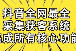 赚钱引流-涨粉-软件项目，抖音全网最全采集获客系统，集成所有核心功能，日引500+