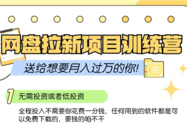 最新项目网盘拉新训练营3.0；零成本公域推广大作战，送给想要月入过万的你11-07福缘网