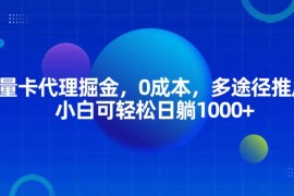 赚钱项目流量卡代理掘金，0成本，多途径推广，小白可轻松日躺1000+11-09福缘网