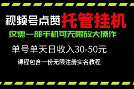 很火短视频运营项目，视频号点赞托管挂机，单号单天利润30~50，一部手机无限放大（附带无限...